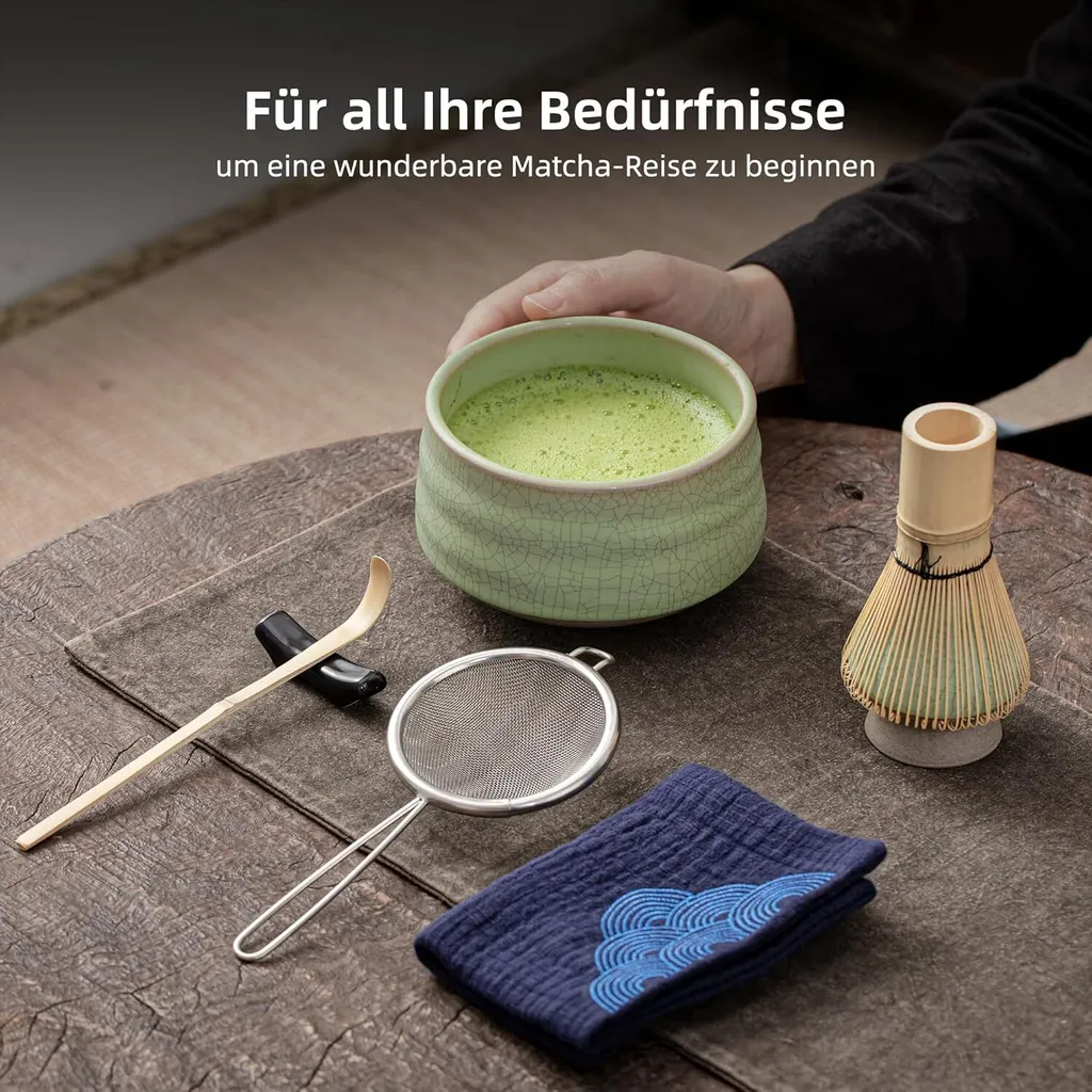 Set Matcha pour préparation traditionnelle - Coffret 7 pièces vert clair