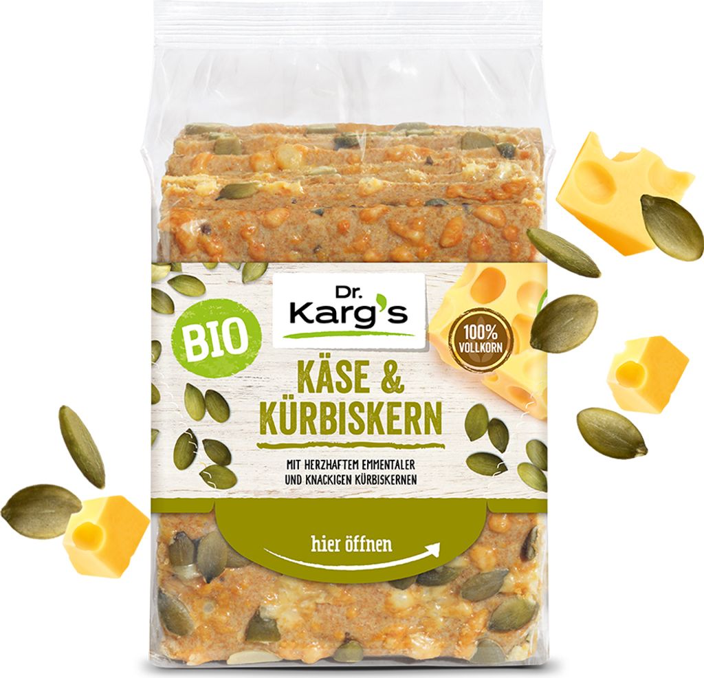 Organický celozrnný chlieb Dr. Karg so syrom a tekvicovými Obrázok produktu 