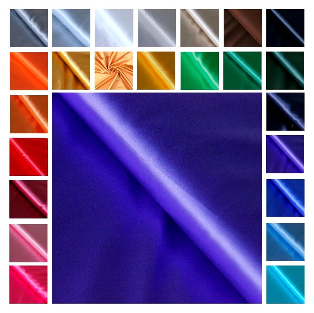 Satin Glänzend - Futterstoff aus Polyester - Dekostoff in lila - 100% Polyester - Ab 100cm x 145 cm