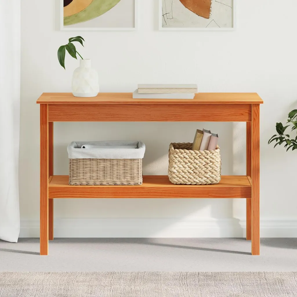 Table console stable 110x40 cm en bois véritable contre le désordre