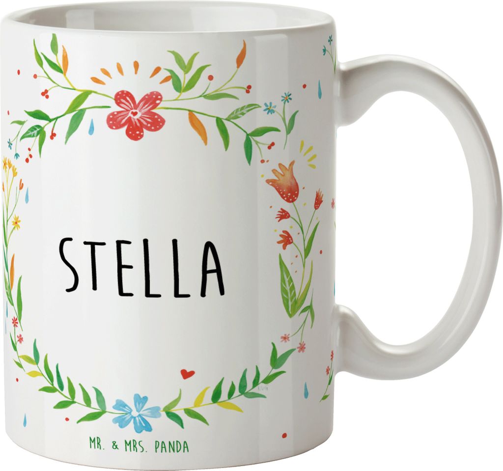 Mr. & Mrs. Panda Kaffeetasse Stella - Geschenk, Becher, bedruckt, Geschenktasse, Keramiktasse, Teetasse, Trinkbecher