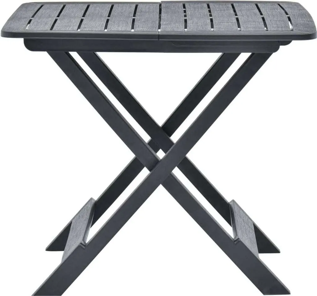 vidaXL Tavolo da Giardino Pieghevole Antracite 79x72x70 cm Plastica