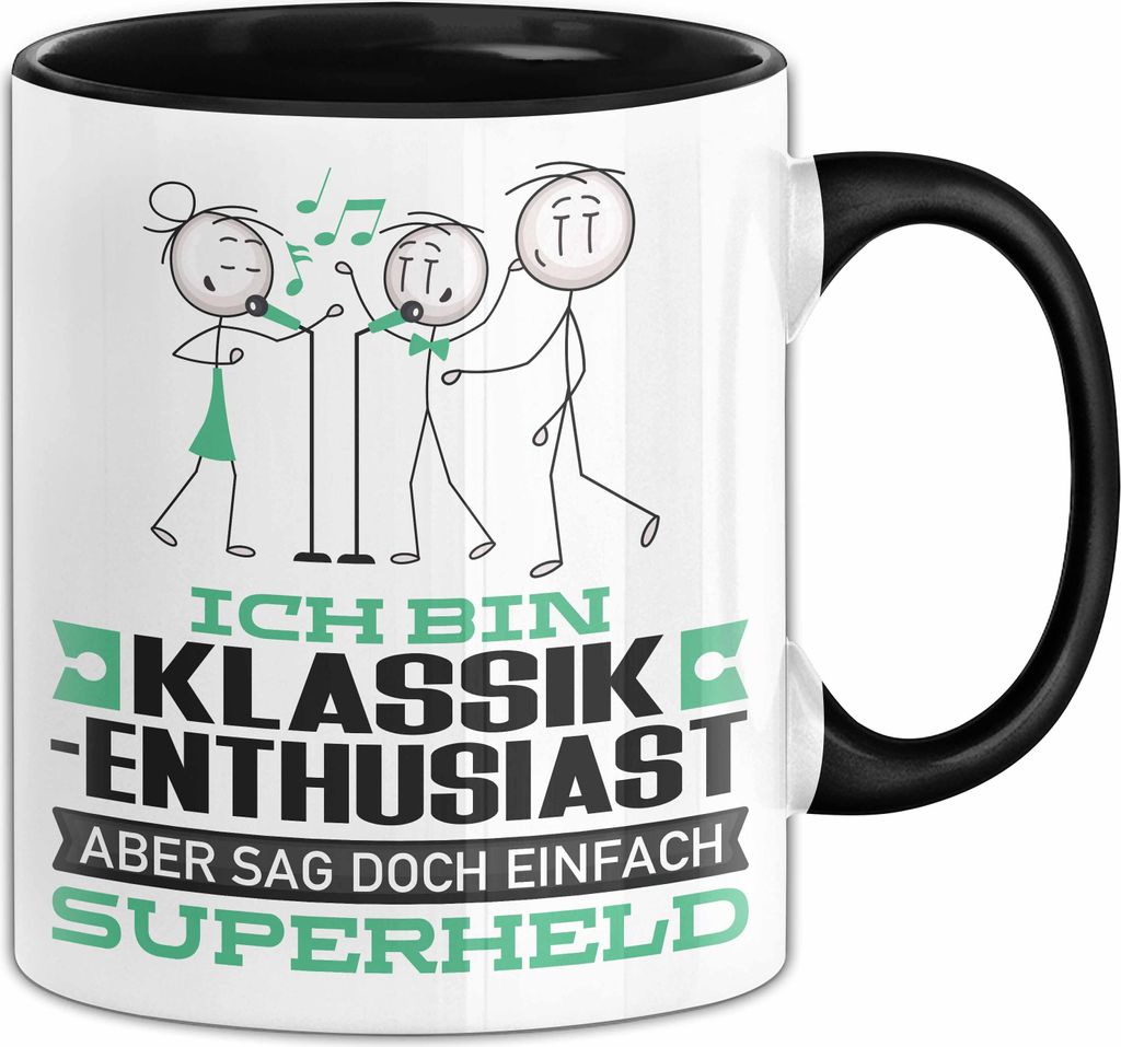 Klassik-Enthusiast Geschenk Tasse Ich Bin Klassik-Enthusiast Aber Sag Doch Einfach Superheld Lustige Geschenkdiee für Klassik-Enthusiast Kaffee-Be...