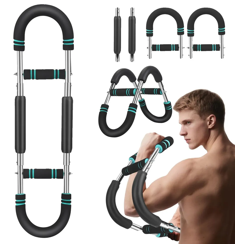 Appareil d'entraînement bras à résistance réglable bleu pour fitness
