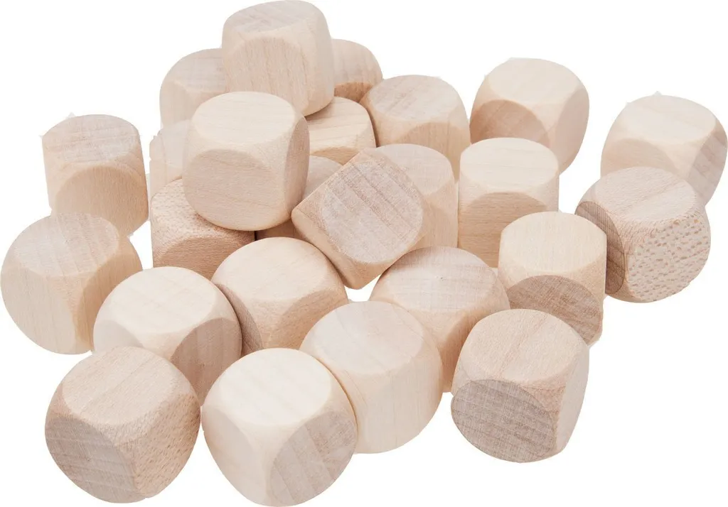 25 cubes en bois brut 20 mm GICO - Blocs lisses pour gravure et peinture
