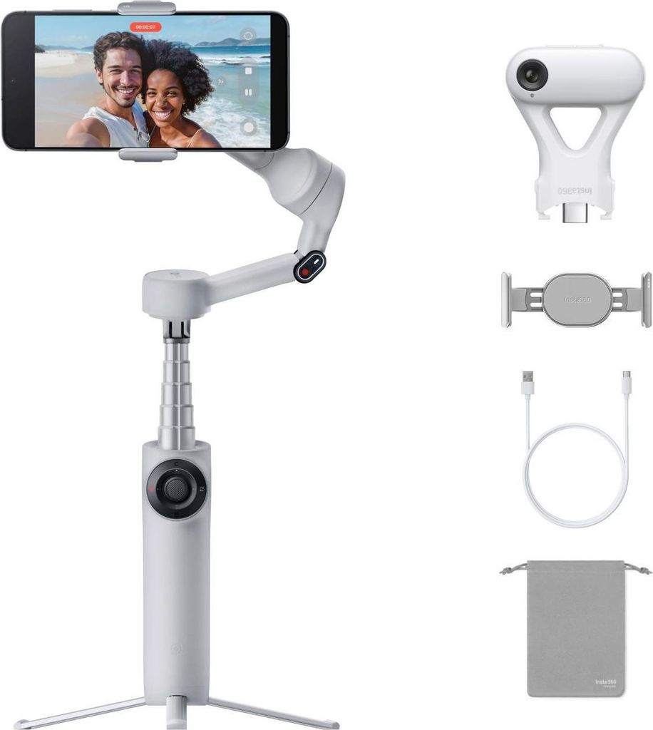 Insta360 Flow 2 AI Tracker Bundle Stone Gray - gimbal z Produktbild 