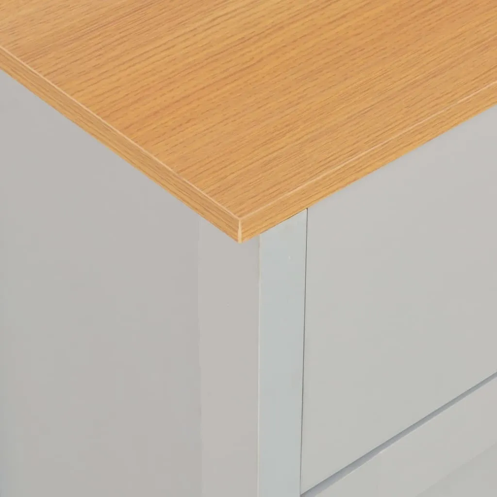 Buffet de Salon Gris 112 cm Idéal pour Ranger la Vaisselle et Linge