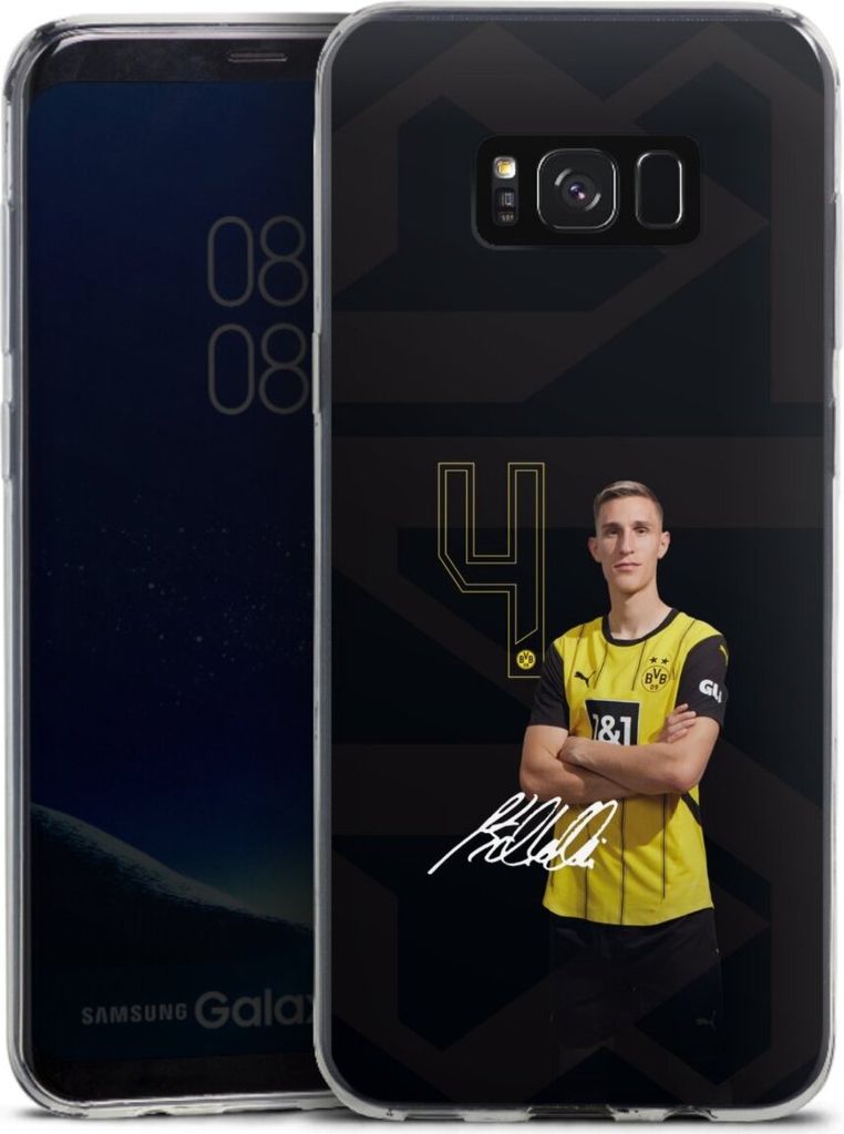 DeinDesign Slim Hülle für Samsung Galaxy S8 Plus Silikon Case Ultra Dünn Handyhülle Borussia Dortmund Offizielles Lizenzprodukt Nico Schlotterbeck