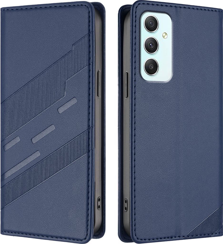 Hülle für Samsung Galaxy M35 5G, Kunstleder Brieftaschen Handyhülle mit Kartenfach und Standfunktion Blau
