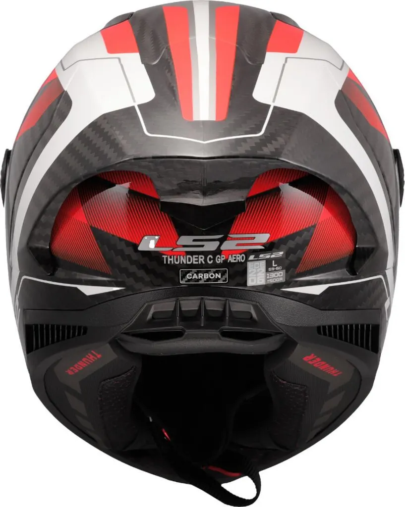 Casque intégral racing LS2 FF805 Thunder GP Carbone blanc et rouge