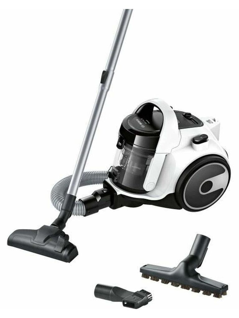 BOSCH BGS05A322 - Aspirateur Traineau sans Sac - Rayon d'action 9 m - Capacité bac 1,5 L - 78 dB - 700 W - Blanc