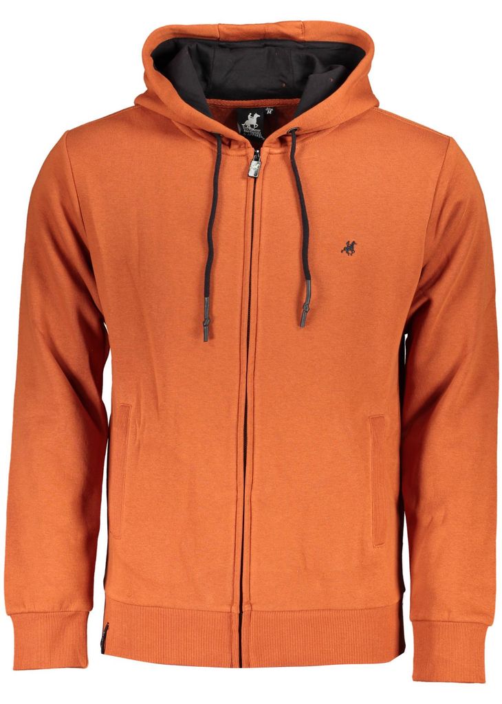 Herrensweatshirt Bronze: Kapuzenjacke mit Stickerei & Reißverschluss