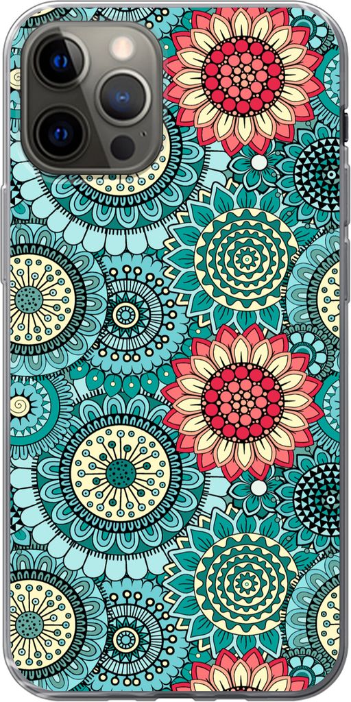 MuchoWow Handyhülle Schutzhülle Hülle für Telefoonhoesje iPhone 13 Pro Mädchen - Blumen - Muster - Mädchen - Kinder - Kinder Silikon Softca...