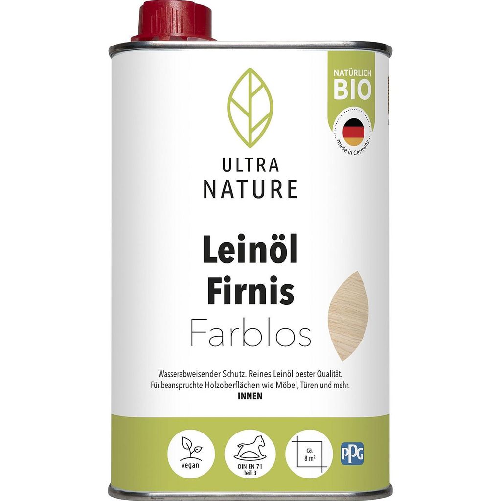 Ultra Nature Leinöl firnis 0,5 L farblos Produktbild 