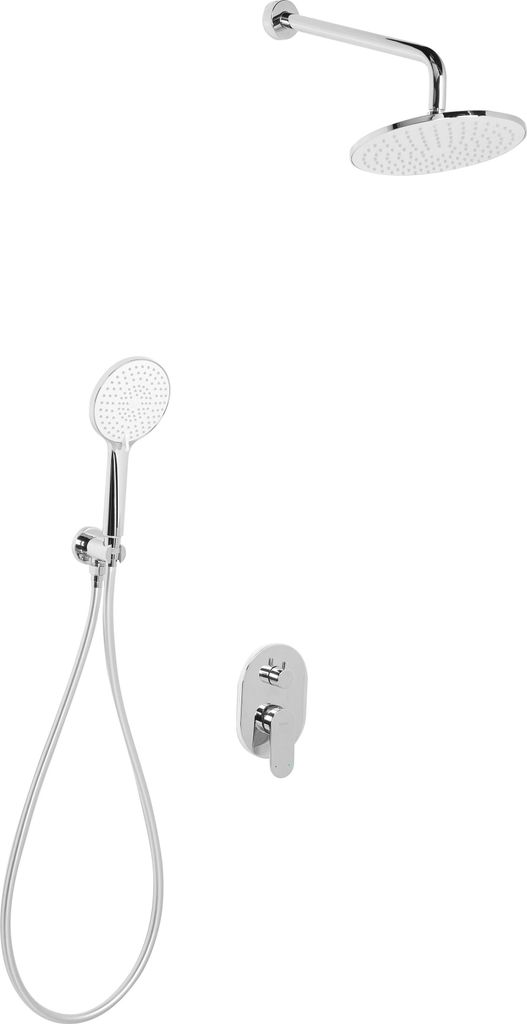 BELIANI Unterputz Duschset Silber Messing mit Armatur Regendusche 3 Strahlarten Duschbrause Einhebelmischer Modern 3 Funktion Duschsystem