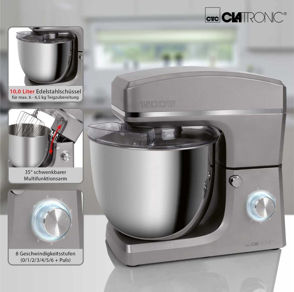 Clatronic KM 3765 robot kuchenny 1500 W 10 l Stal Zdjęcie produktu 21