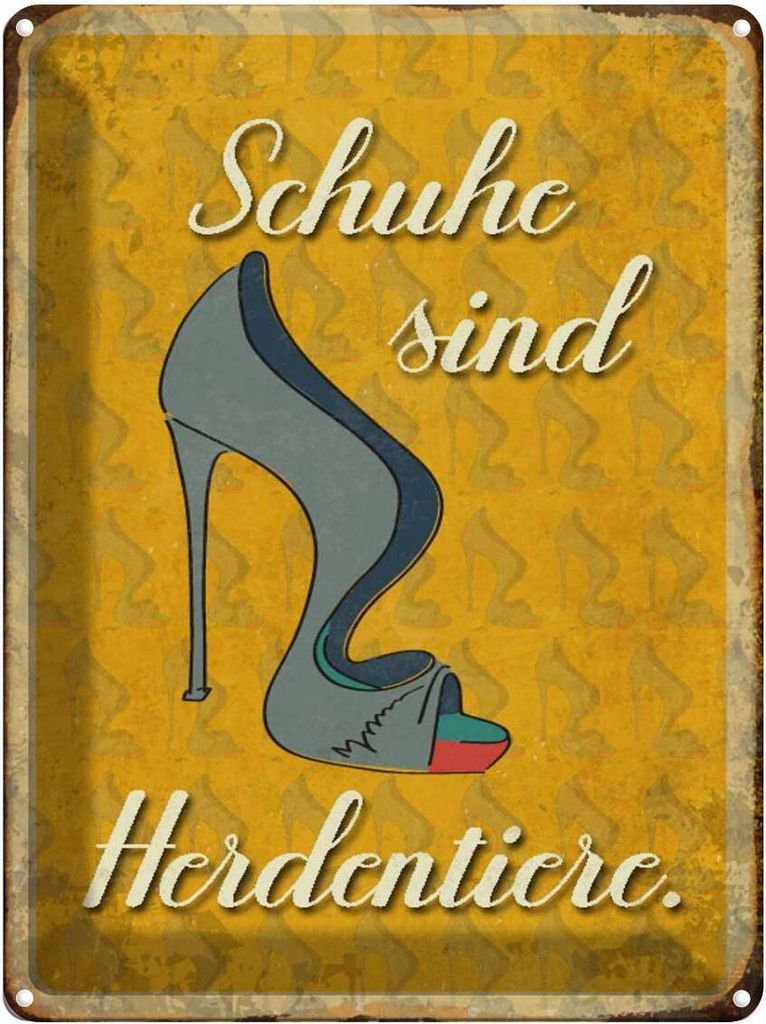 vianmo Blechschild 40x30 cm Schuhe sind Herdentiere Spruch Zitat