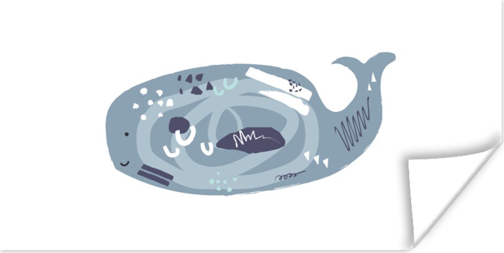 MuchoWow Poster Wal - Grau - Pastell 150x75 cm - ohne Rahmen