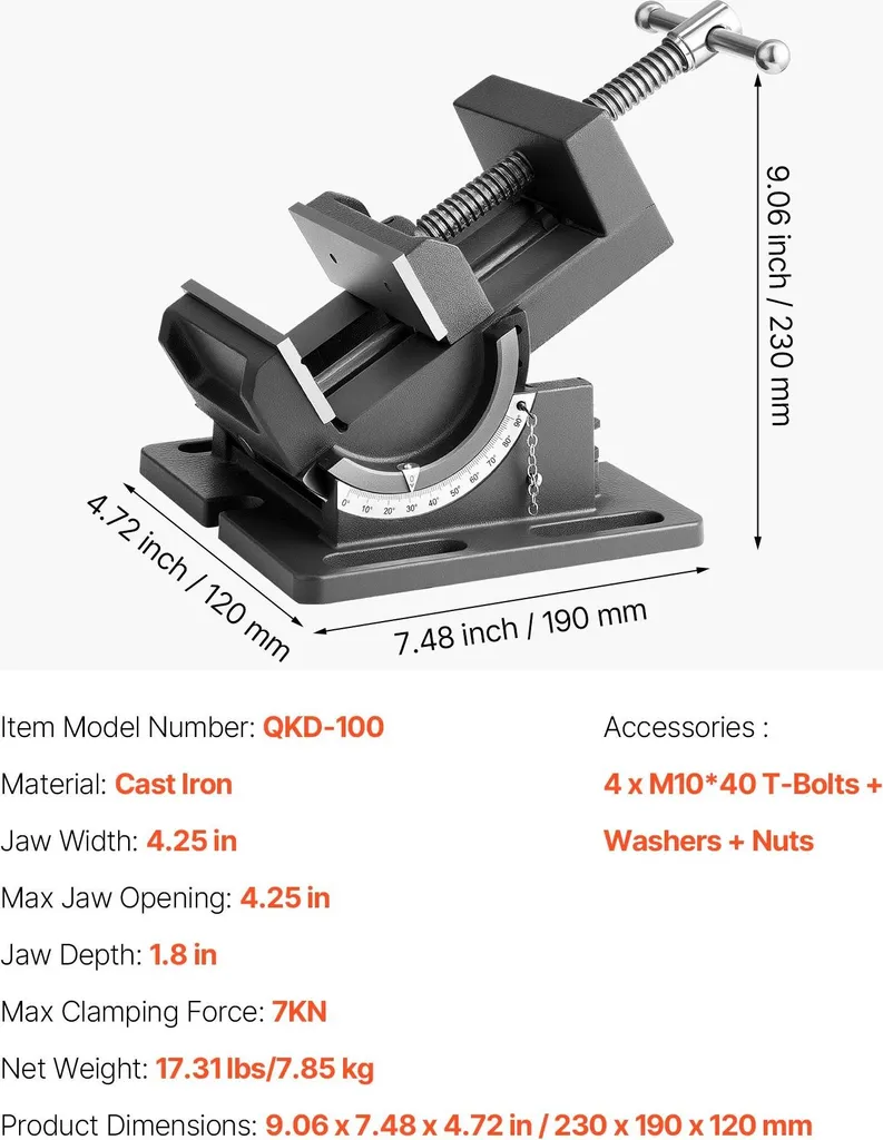 Étau de perceuse inclinable 10,8 cm : stoppez les erreurs de perçage - 7