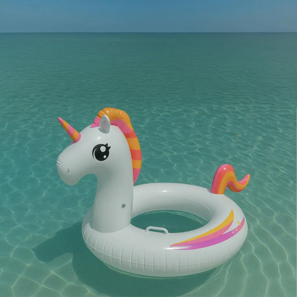 Boué Flotteur gonflable de plage Licorne rose