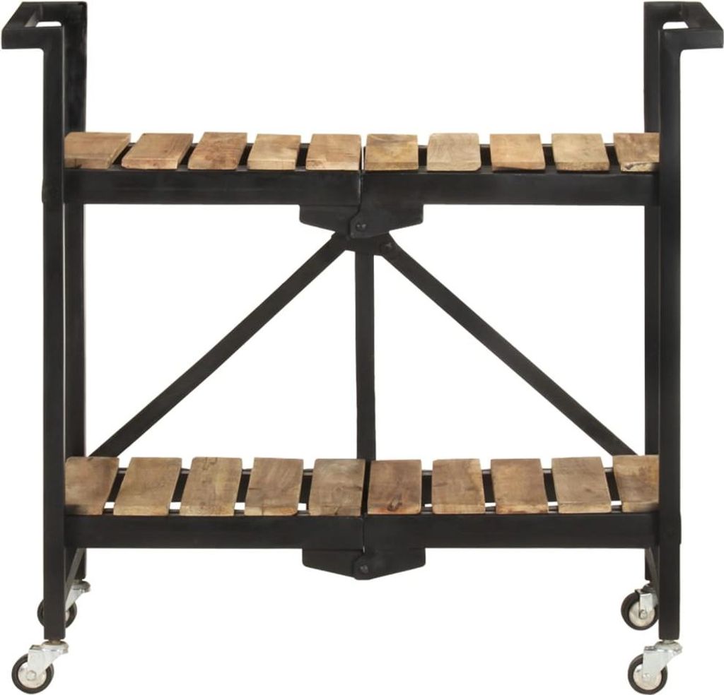 vidaXL Wózek kuchenny 87x36x81 cm lite drewno mango Zdjęcie produktu 