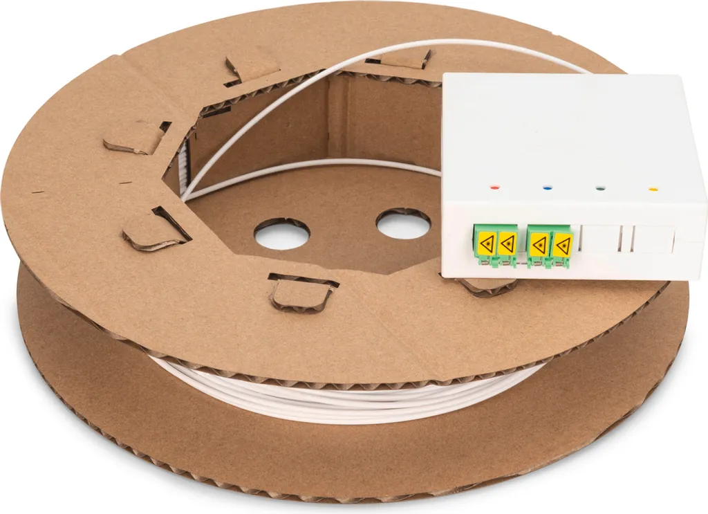 Kit fibre LC/APC Digitus 50m avec câble 4 fibres haute résistance