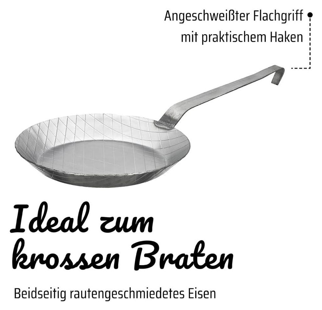 GSW Pfannen-Set Gastro traditionell Eisen geschmiedet 2