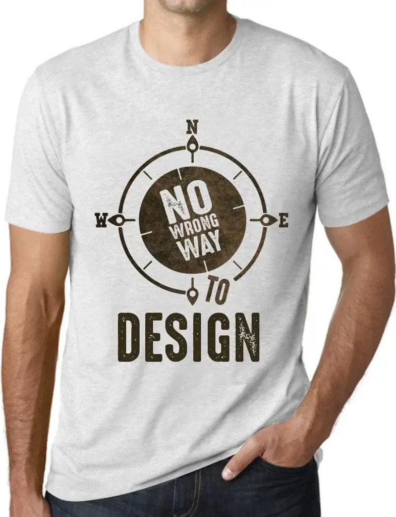 Herren Grafik T-Shirt Kein falscher Weg zur Gestaltung – No Wrong Way To Design – Öko-Verantwortlich Vintage Jahrgang Kurzarm Lustige Druck Ge...