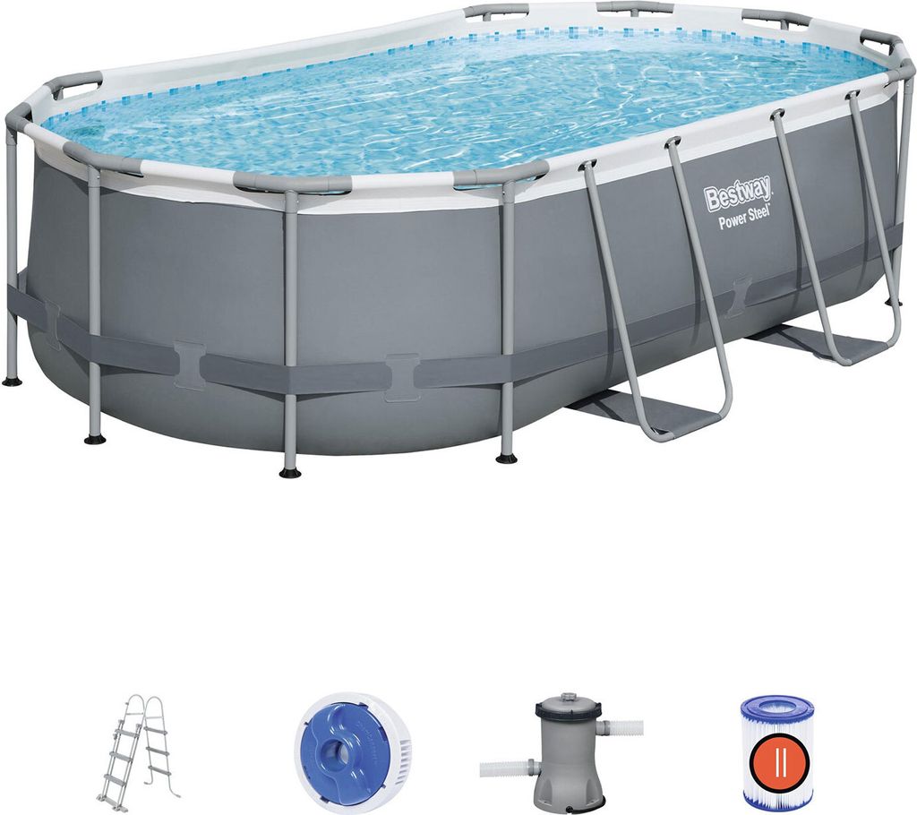 Power Steel 427x250x100 14x8FT BESTWAY 6in1 Rack Pool + Produktbild 