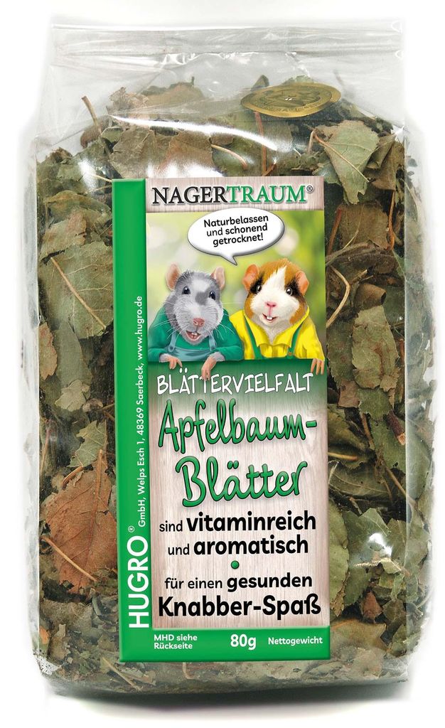 HUGRO NT Apfelbaumblätter | Einzelfuttermittel für Hamster, Produktbild 