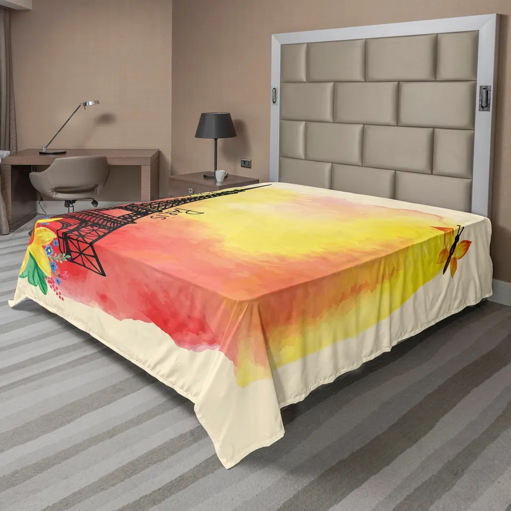 Linge de lit Paris pour décoration de chambre romantique drap 266x260 cm
