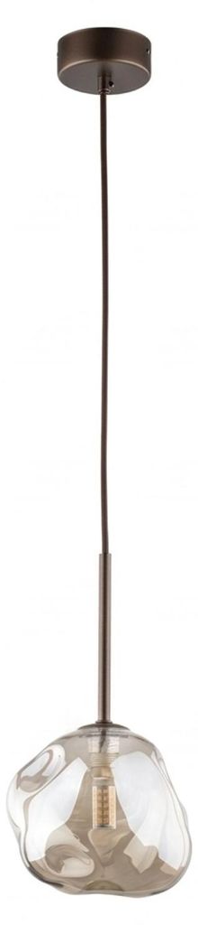 Hängeleuchte Metall Rauchglas D: 15 cm rund H: max. 160 cm Produktbild  KI-generiertes Bild