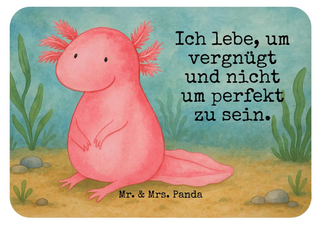 Mr. & Mrs. Panda magnet Axolotl Niedlich Design - Weiß - Geschenk, haftmagnet, whiteboardmagnet, Weisheit, Liebe, Notizhalter, Freundin, Zufrieden...