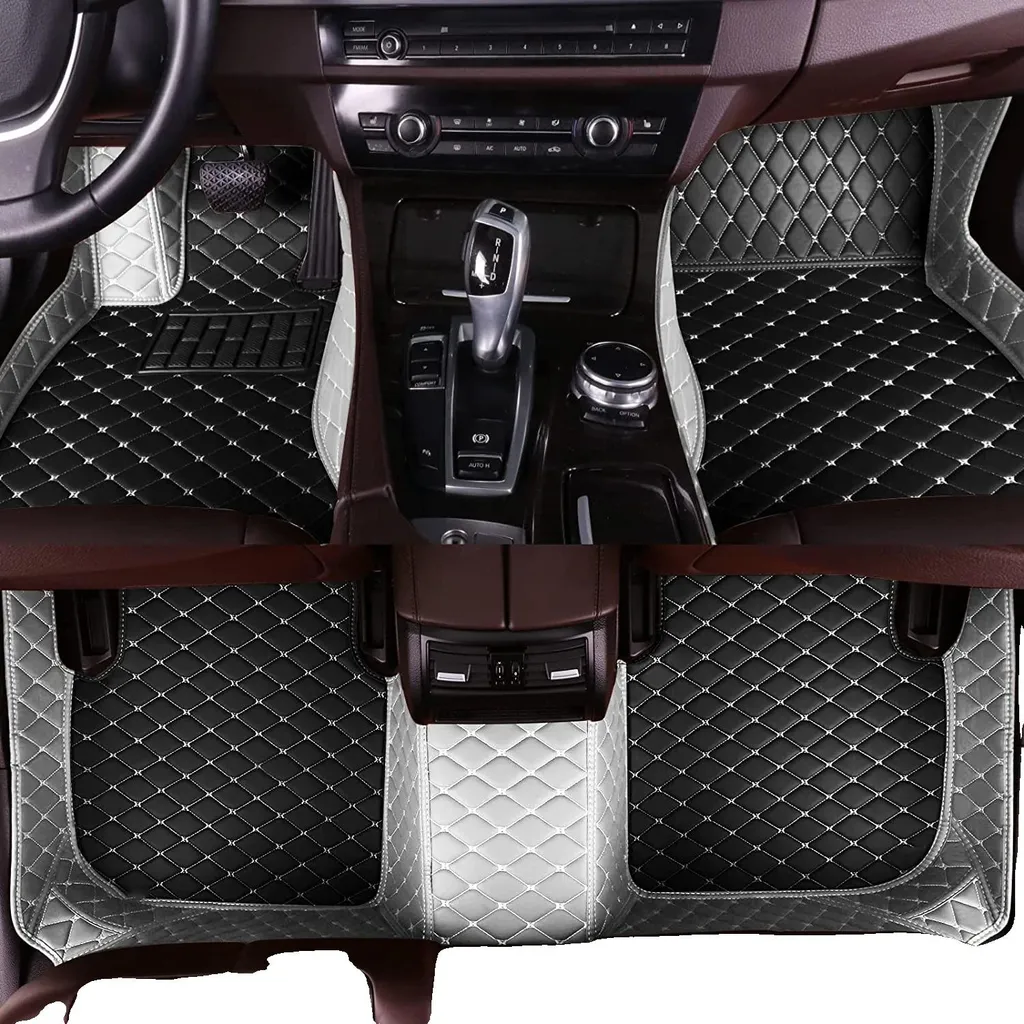 Jeu de tapis de voiture bicolores imperméables et personnalisés