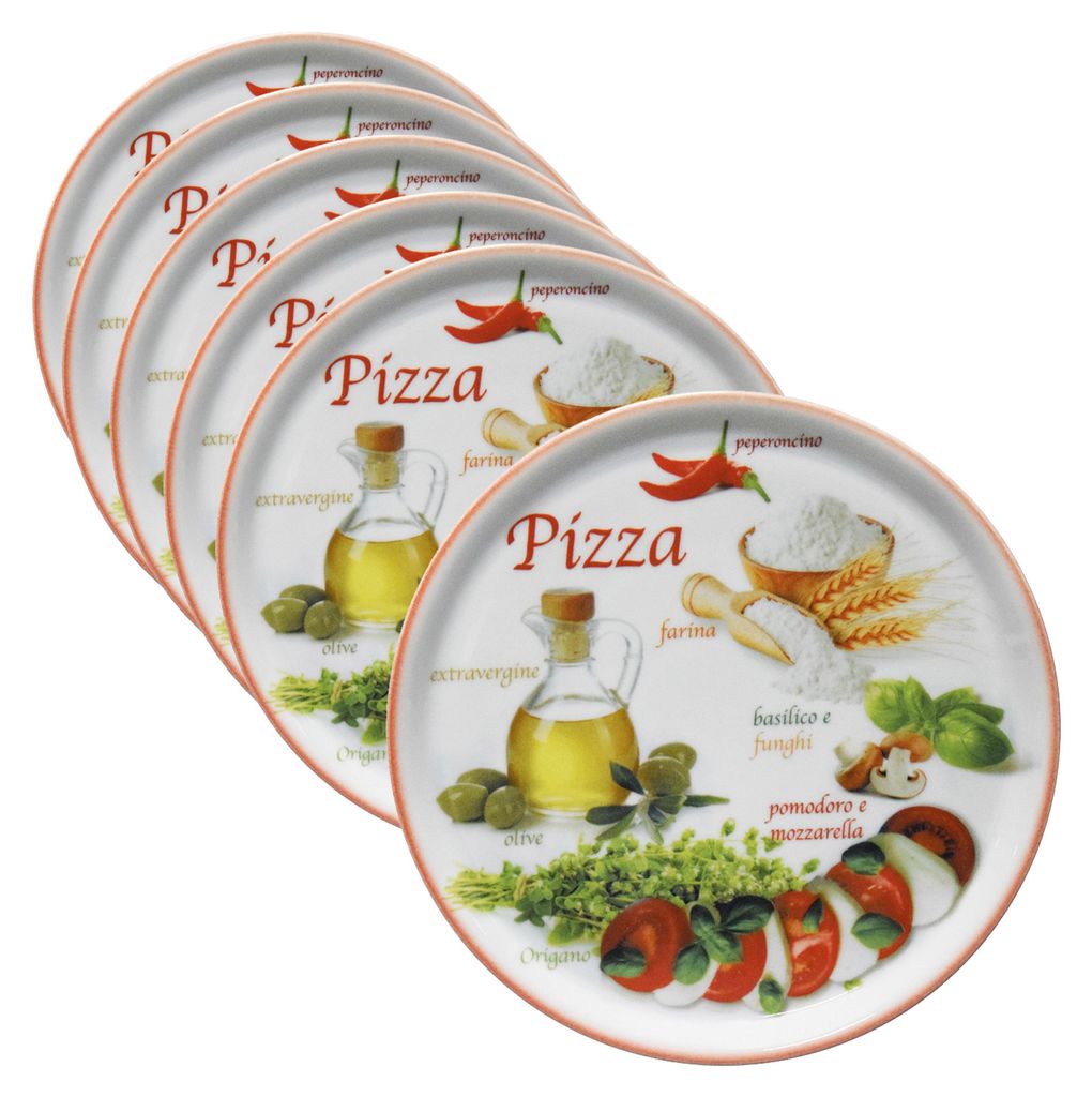 sada 6 talířů na pizzu Napoli Red Ø 33,8 cm Servírovací Obrázek produktu 
