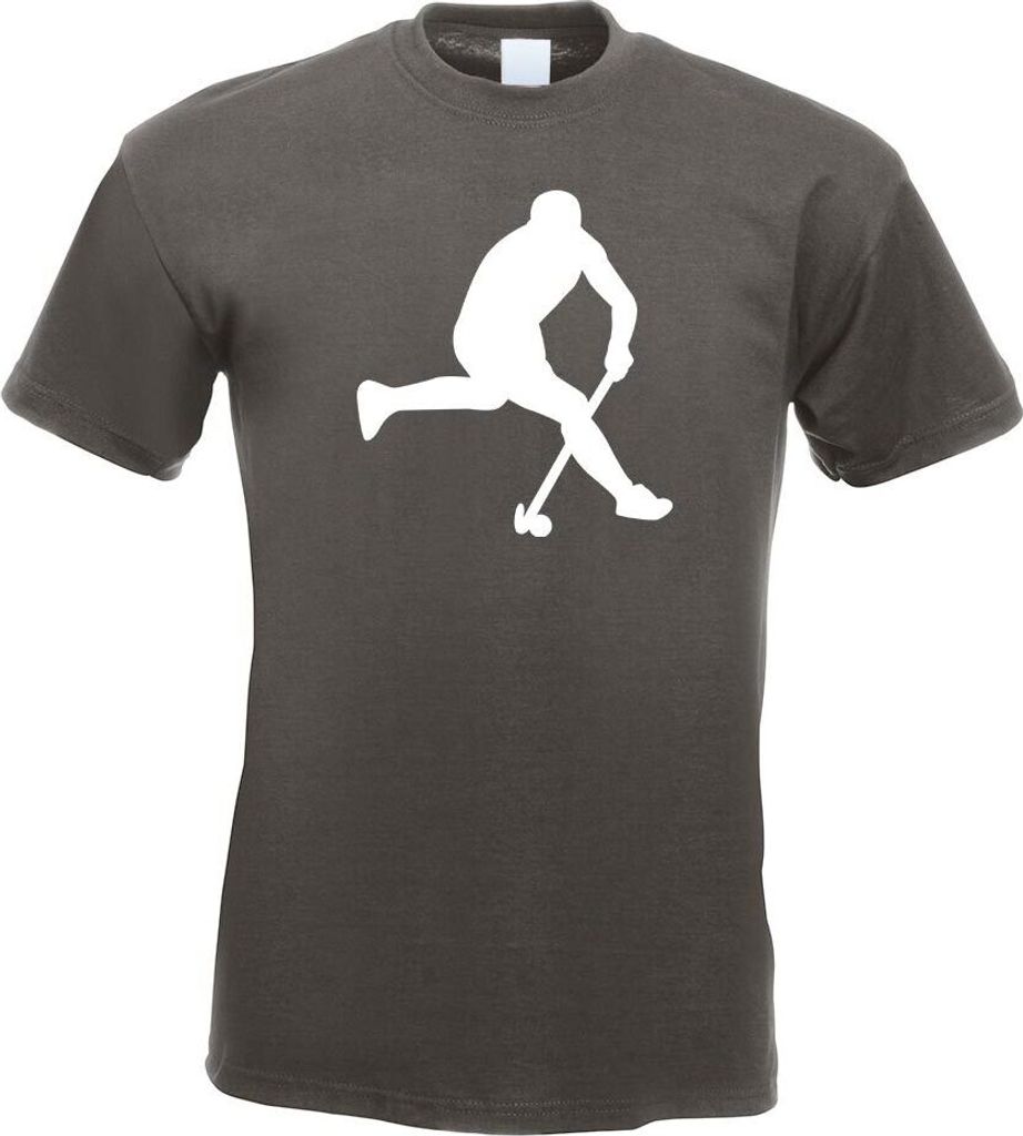 Kiwistar - T-Shirt - Graphit - Hockey Ball Sportler Figur Motiv Bedruckt Funshirt Design Print - mit Motiv Bedruckt - Funshirt Design - Sport - Fre...
