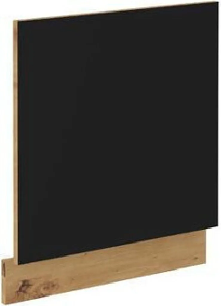 Habillage lave-vaisselle MALILA 60x57 cm façade noir et bois chêne