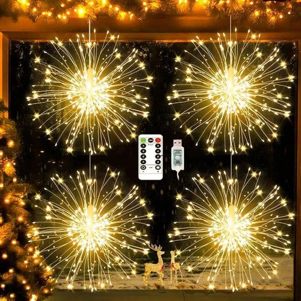 Éclairage pour Pavillon et Tonnelle de Jardin - Kit 4 Suspensions LED USB