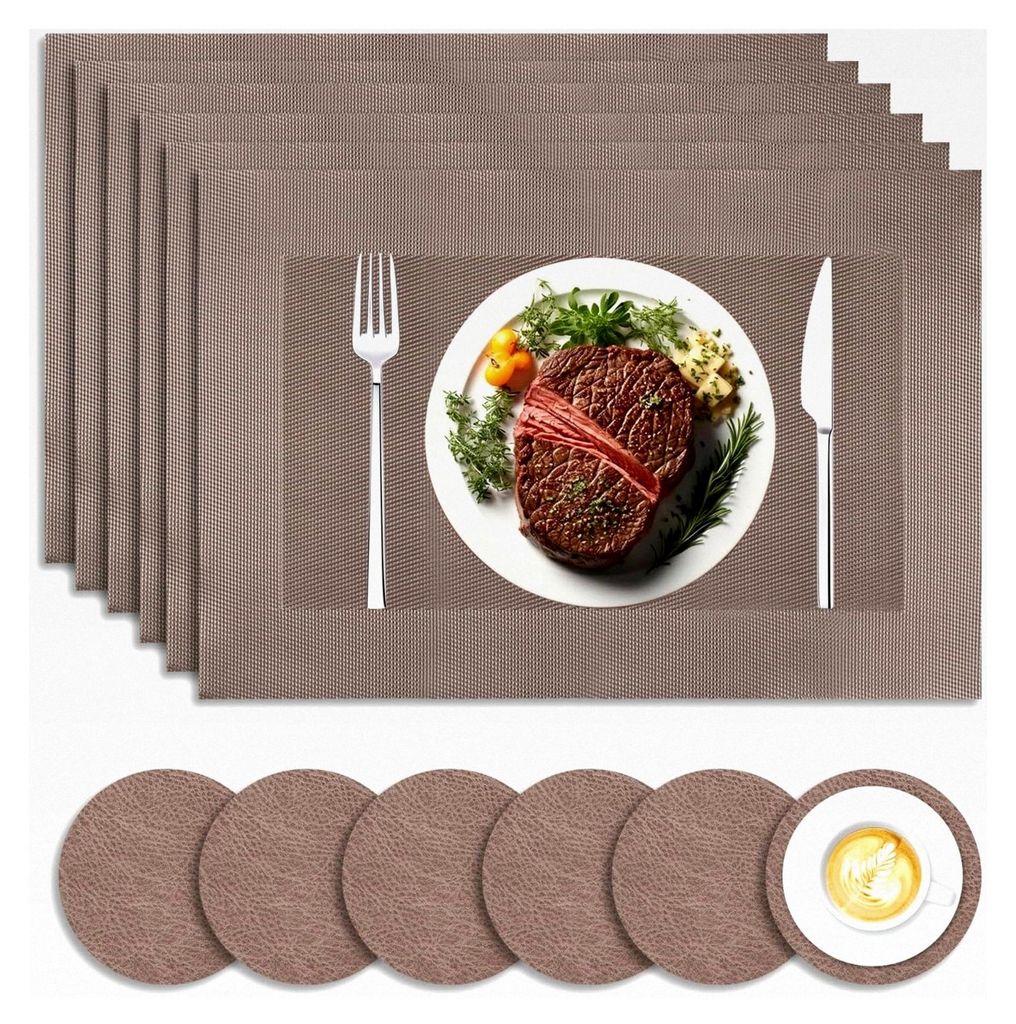 12-teiliges Set Tischsets und Untersetzer