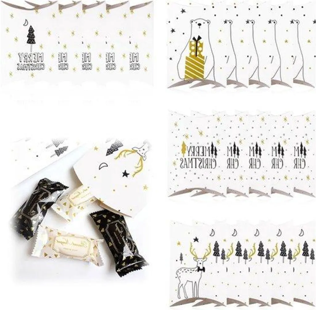 Petit coffret de Noël avec stickers déco pour biscuits et confiseries