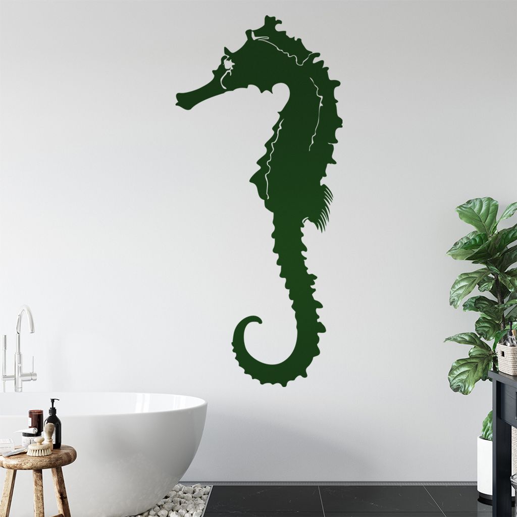 KIWISTAR Seepferdchen Wandtattoo in 6 Größen - Wandaufkleber Wall Sticker - Dekoration, Küche, Wohnzimmer, Schlafzimmer, Badezimmer