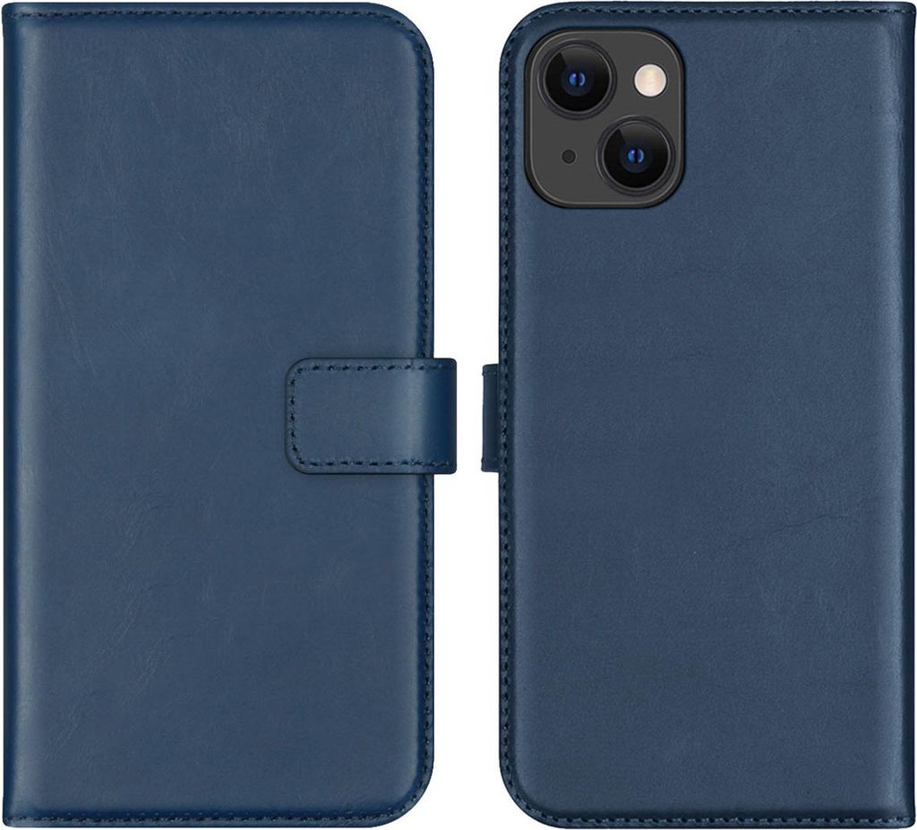 Selencia Echtleder Klapphülle iPhone 13 - Blau Produktbild 