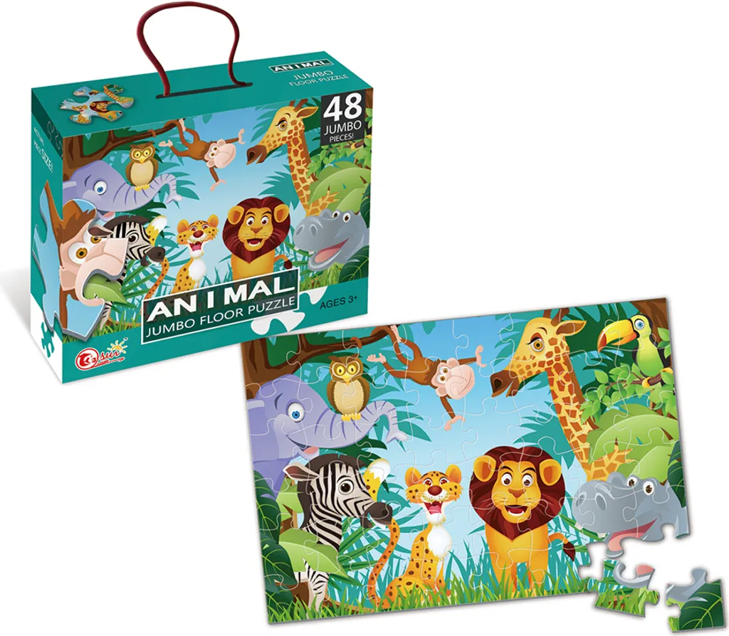 Puzzle 48 pièces Askato Jumbo Jungle pour enfants de plus de 3 ans