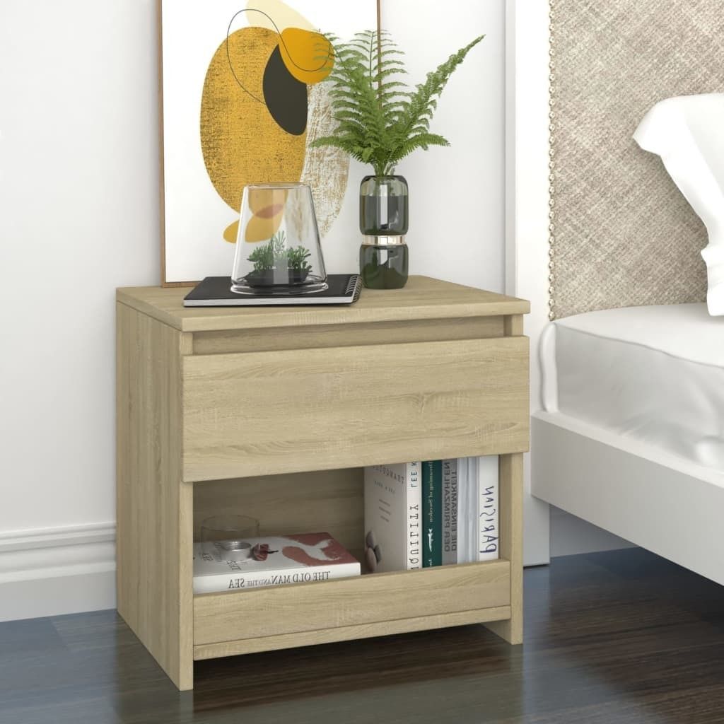 The Living Store Nachttische 2 Stk. Sonoma-Eiche 40x30x39 cm Holzwerkstoff