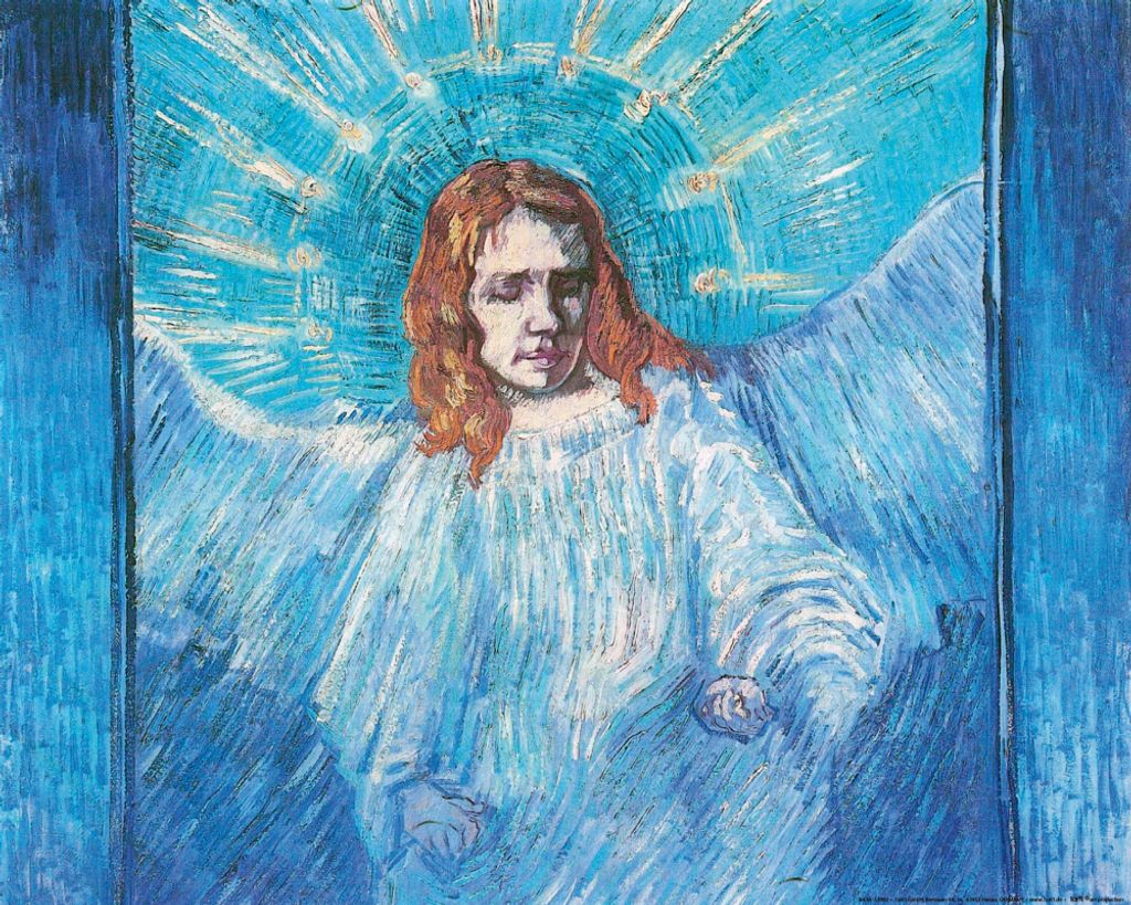 Vincent Van Gogh Kunstdruck Bild - Halbfigur Eines Engels, 1889, Detail (40 x 50 cm)