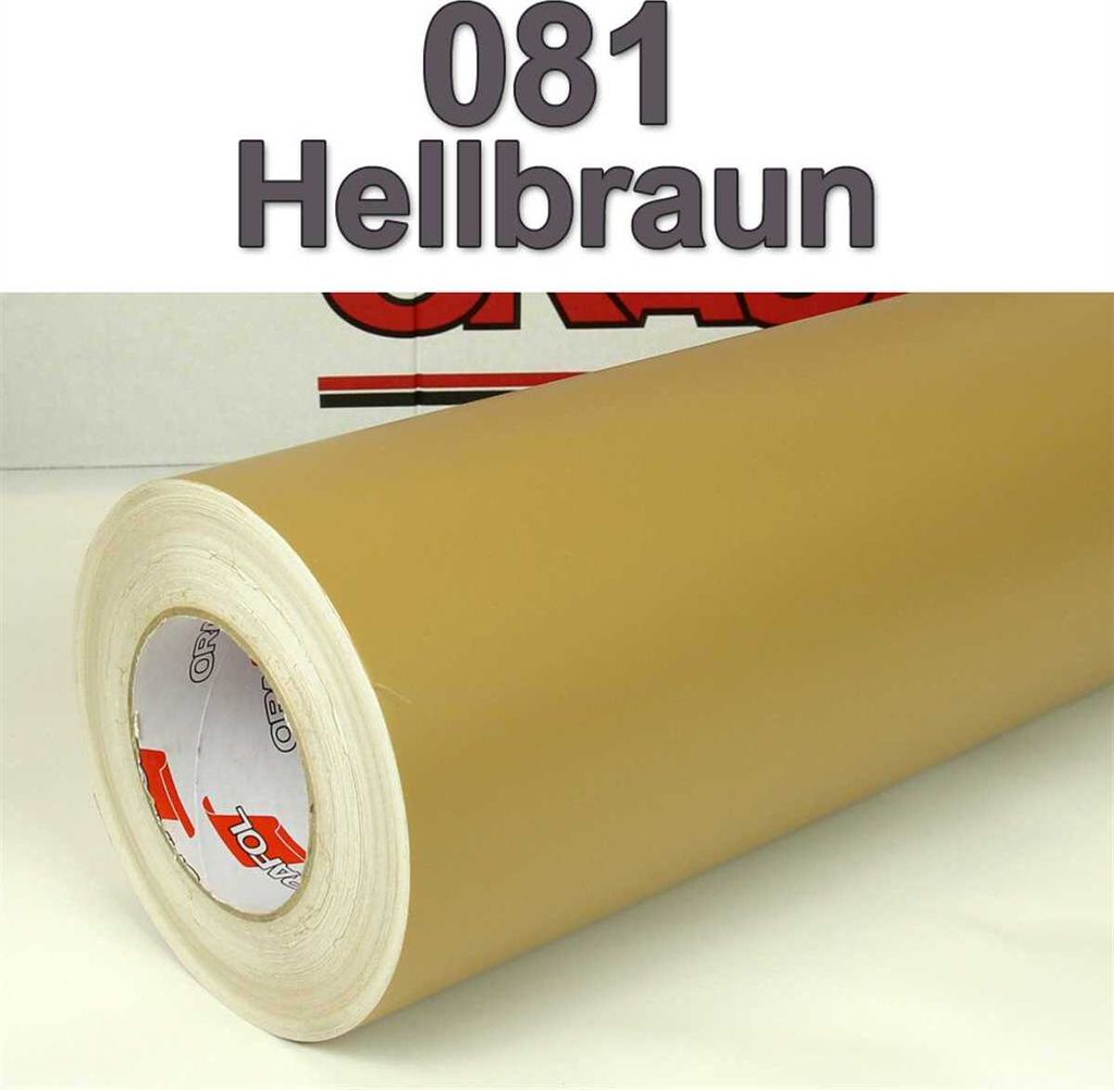 (6,34€/m²) Oracal Möbelfolie 081 Hellbraun Matt 126 cm Breite Laufmeterware selbstklebende Folie Plotterfolie Klebe Folie Oracal 631 matte K...