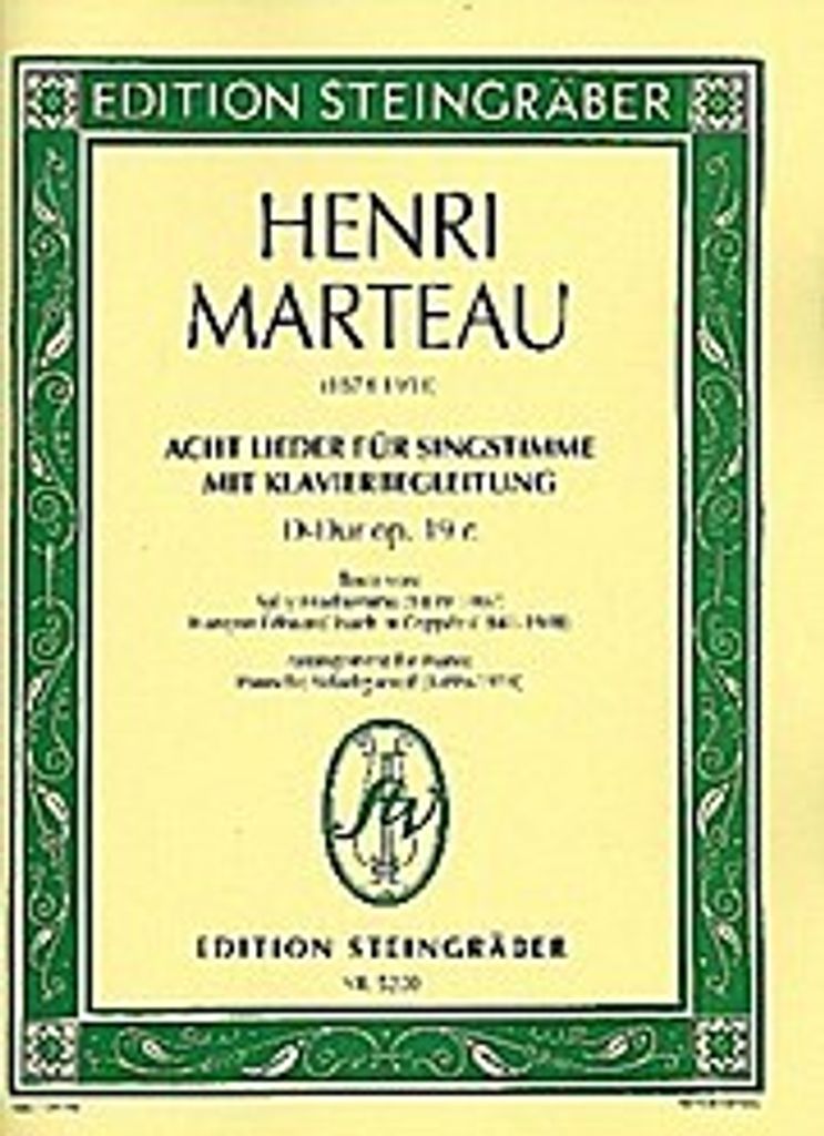 8 Lieder op.19c :für Gesang und Klavier