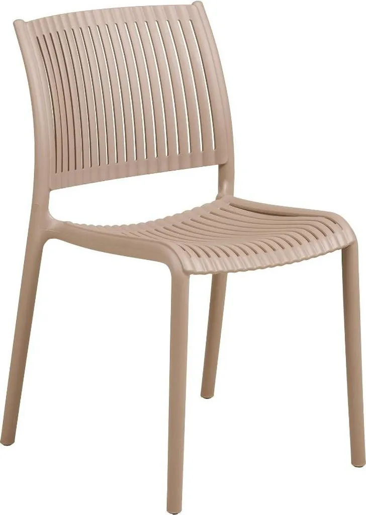 Chaise de jardin Kaja taupe pour repas en plein air et réception facile