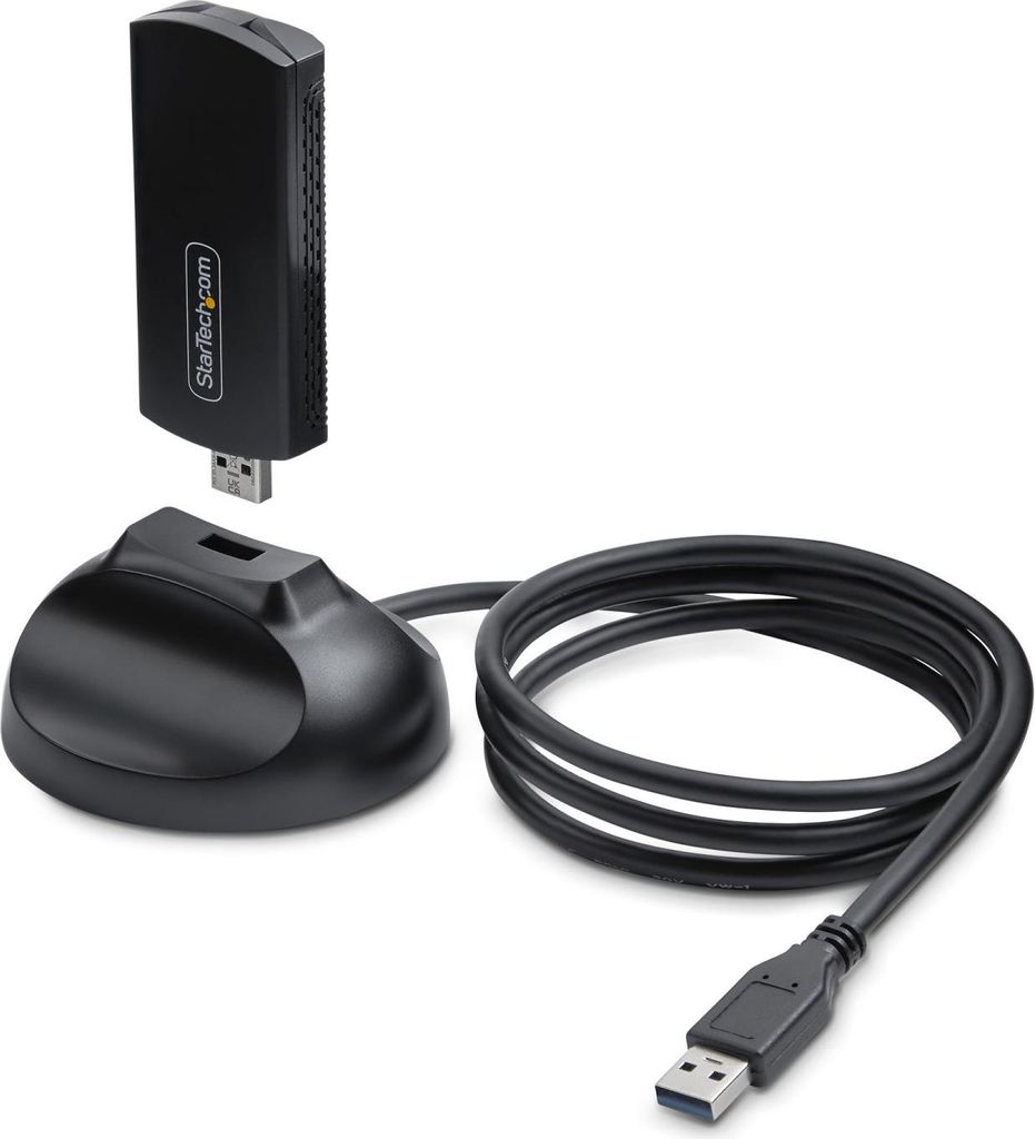 StarTech.com WiFi 6E USB 3.0 Adapter/Dongle, 5400Mbps Wi-Fi 6E für Windows 11/10 Desktop/Laptop, Tri-Band 2.4/5/6GHz WiFi USB Adapter mit klappbar...