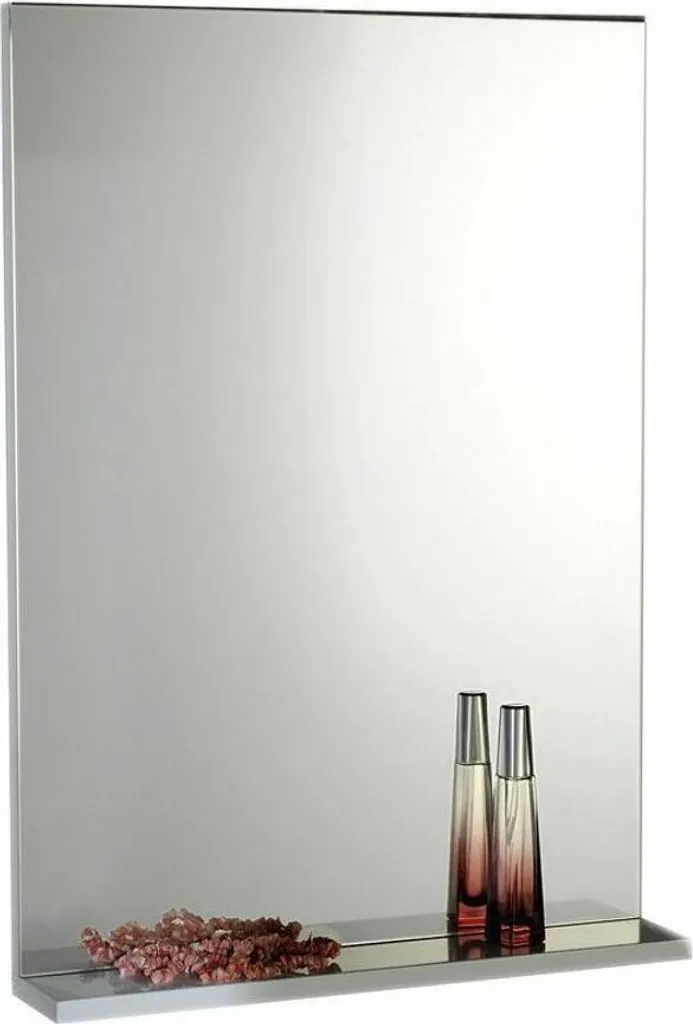 Miroir à Rebord Mural 40x70x12cm en Verre Argenté Haute Luminosité Durable
